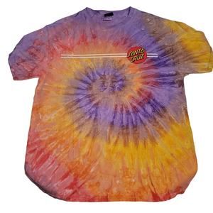 Santa Cruz Tie Dye Women's Skater Classic T-shirt Size Large 100% Cotton